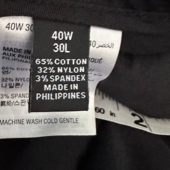 Alfani Black Dress Pants Men’s 40W 30L | Classic Stretch Slacks - Picture 7 of 7